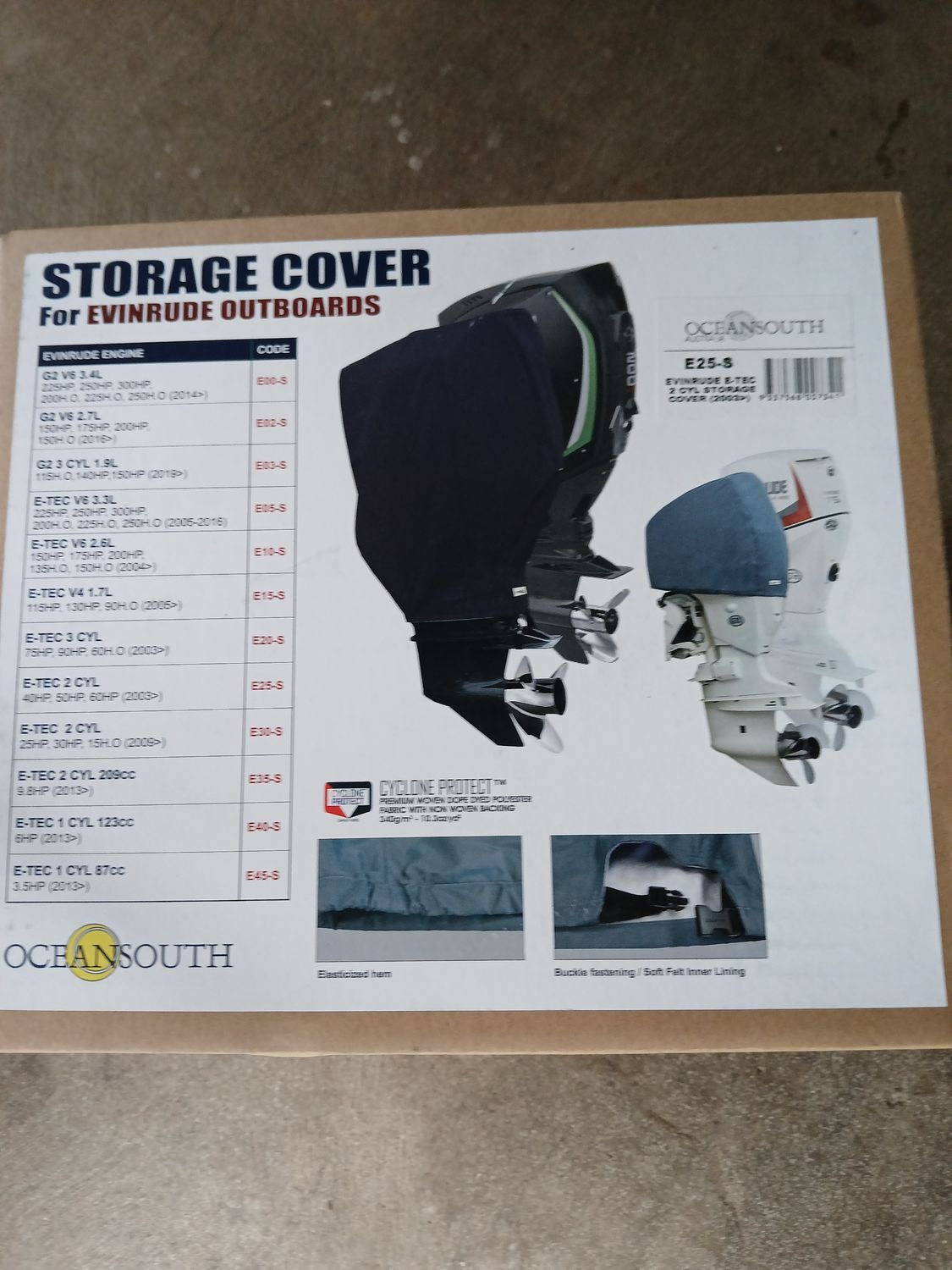 Storage Cover - Evinrude 40/50/60 ETEC  E25-S