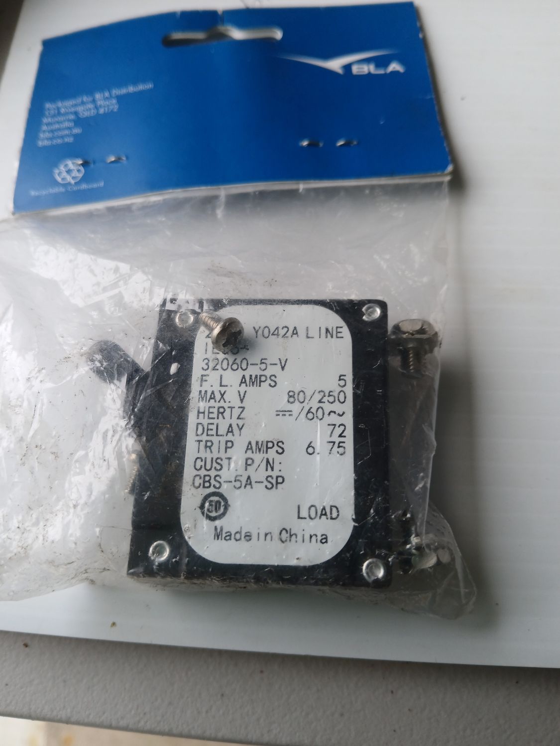 AIRPAX Circuit Breaker 5Amp  IEG6-32060-5-V