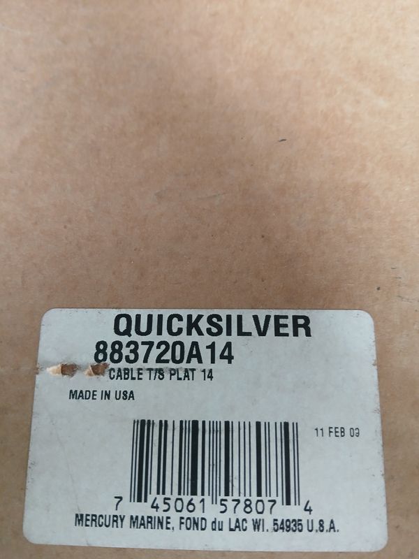 Throttle/Shift Cable Gen II  Platinum 14'  883720A14