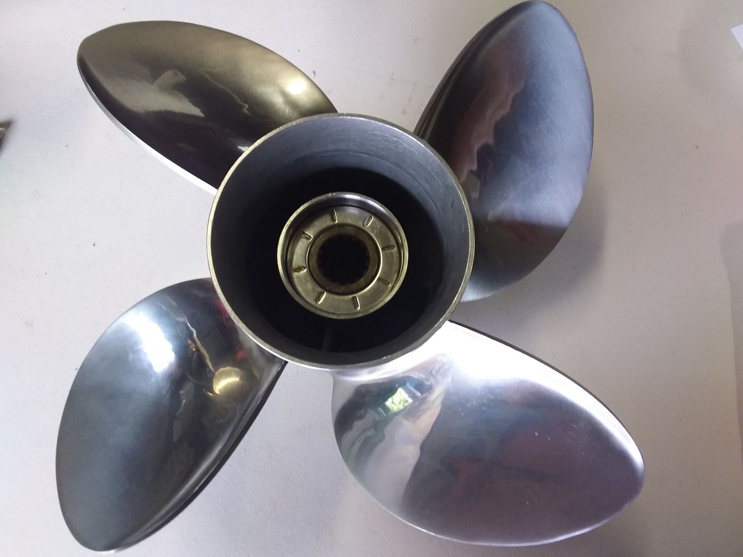 Solas/Yamaha Ex-trial YD 4 Blade Stainless Steel Propeller. 3453-130-17.
