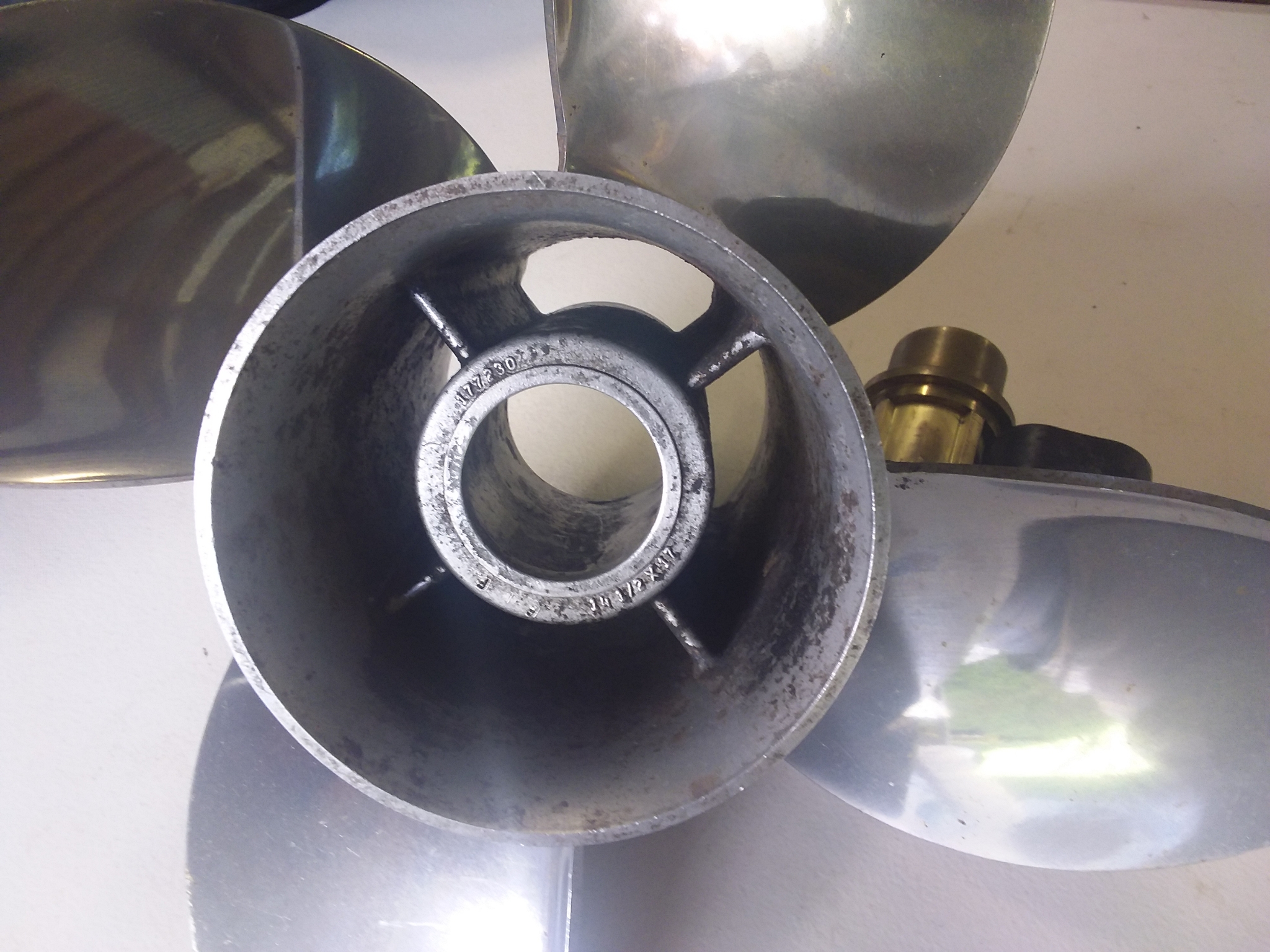 Evinrude/Johnson Ex-trial 4 Blade Stainless Steel Propeller. 0177230