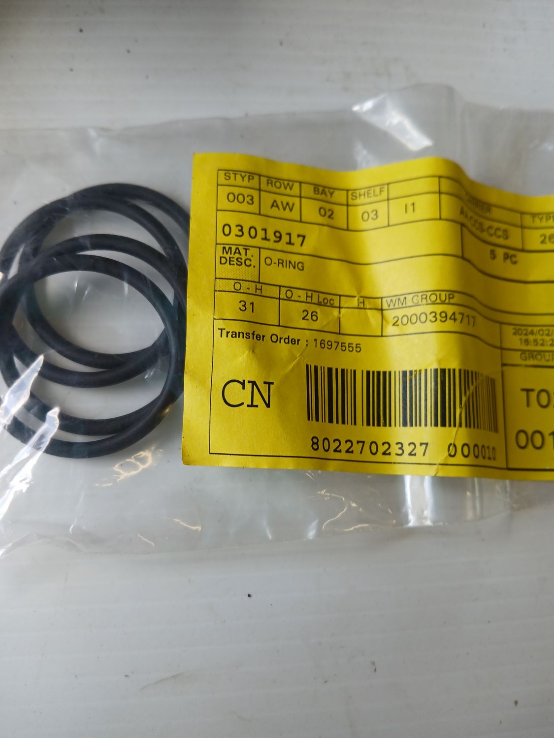 Oring - Pack of 4  0301917