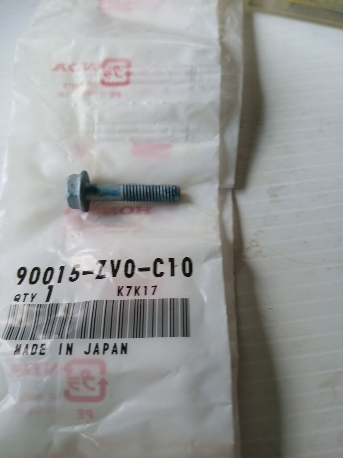Bolt, Flange Pack of 5   90015-ZV0-C10