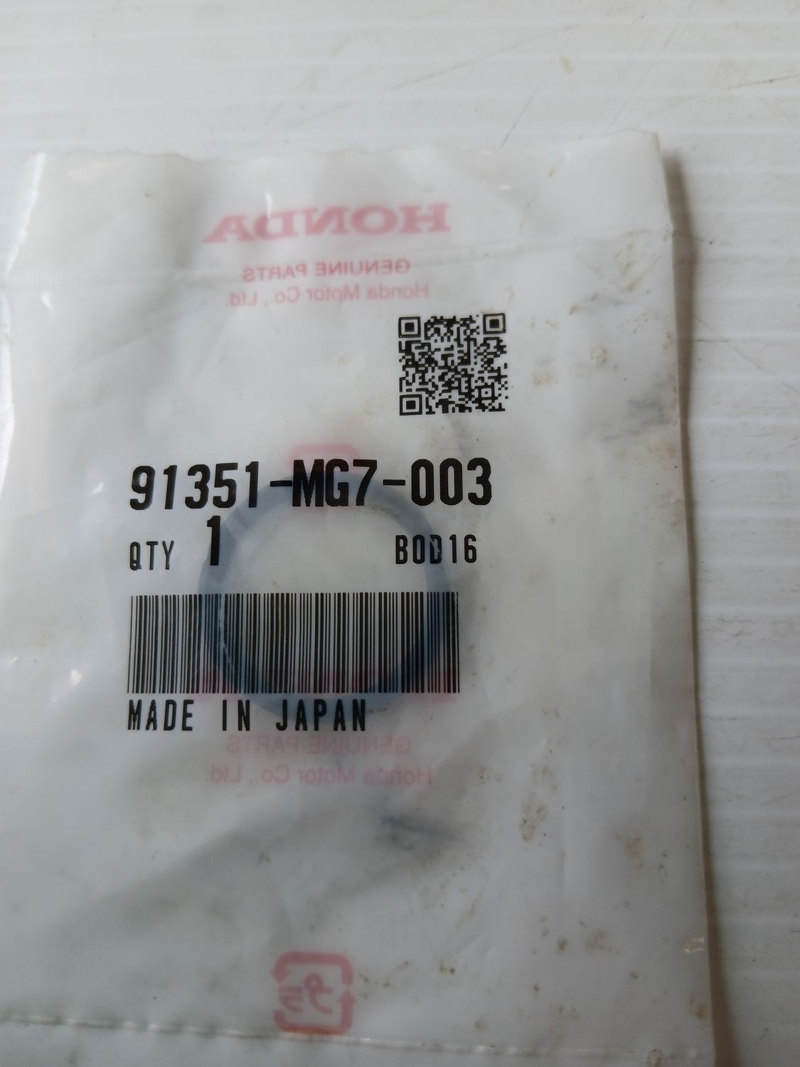 Oring 20.6 x 2.4,  91351-MG7-003