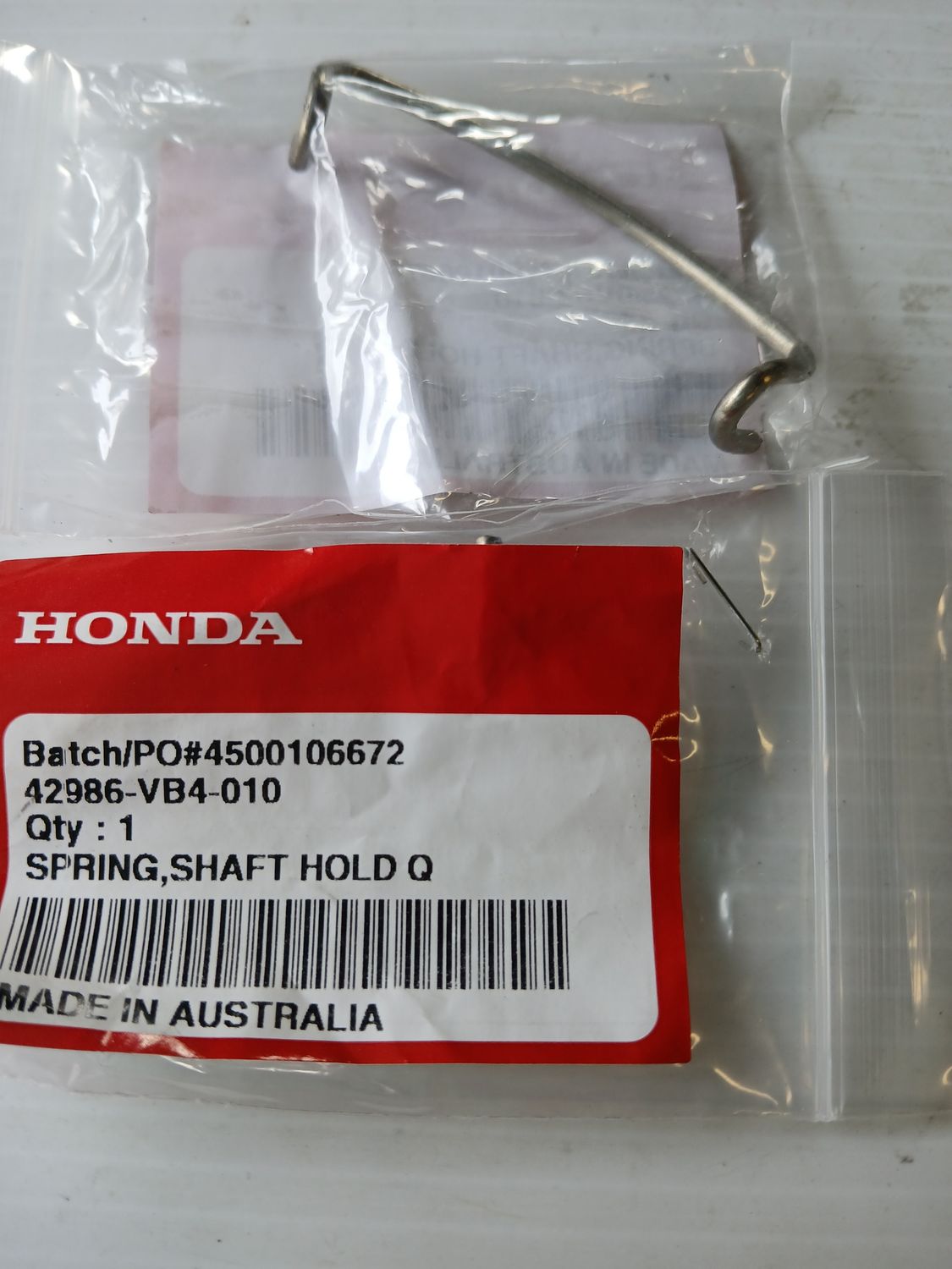 Spring, Shaft Hold  42986-VB4-010