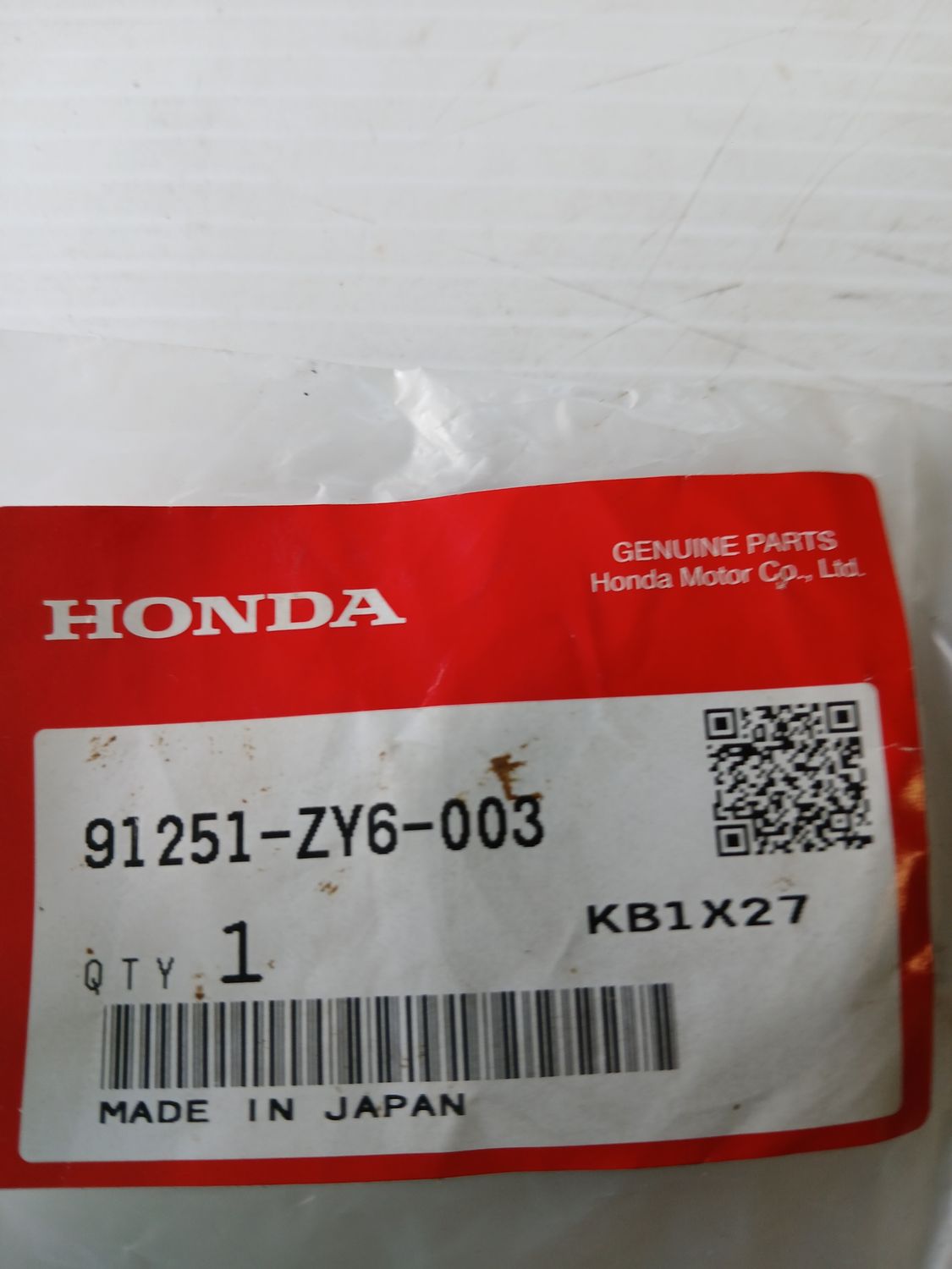 Seal, Water  91251-ZY6-003