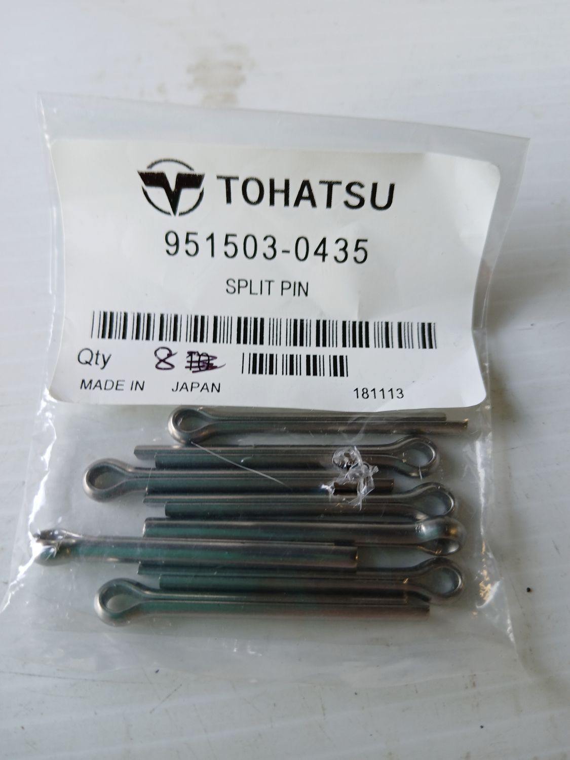 Split Pin, Pack of 8, 951503-0435
