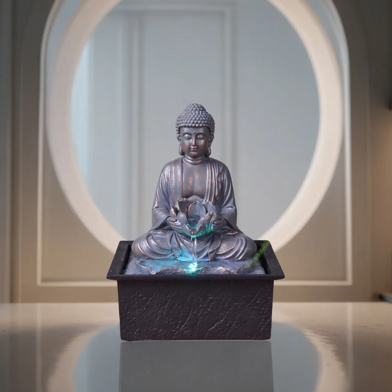 Fontein Boeddha Soetra- Zenfontein met verlichting voor rust &amp; balans