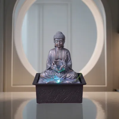 Fontein Boeddha Soetra- Zenfontein met verlichting voor rust &amp; balans