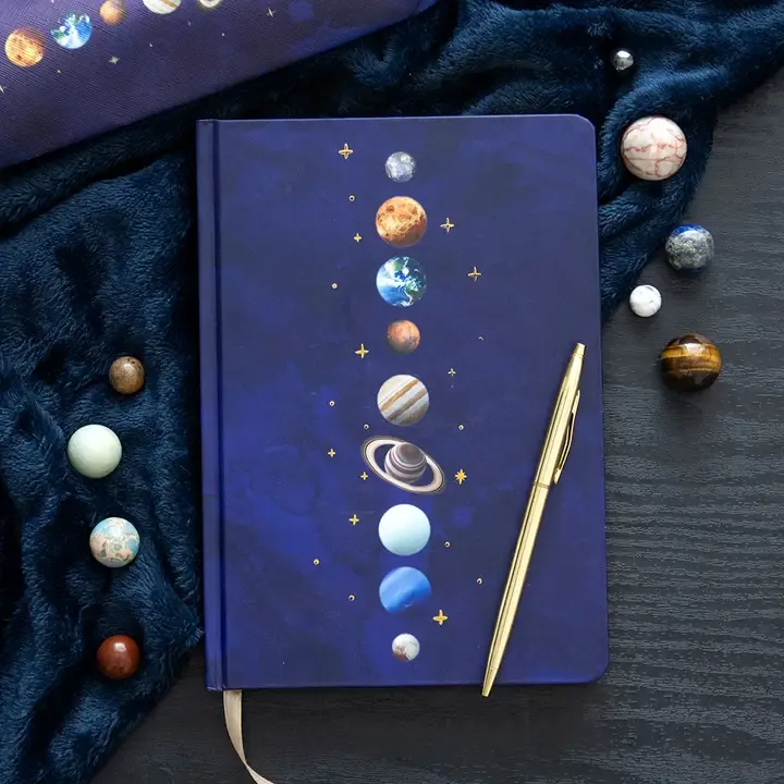 Solar system A5 notitieboek - planeten, structuur &amp; inspiratie