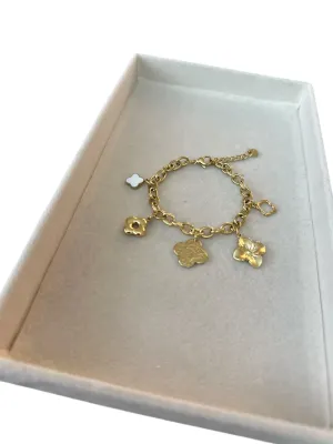 Geluksarmband met bedeltjes-klavertjevier (Clover)