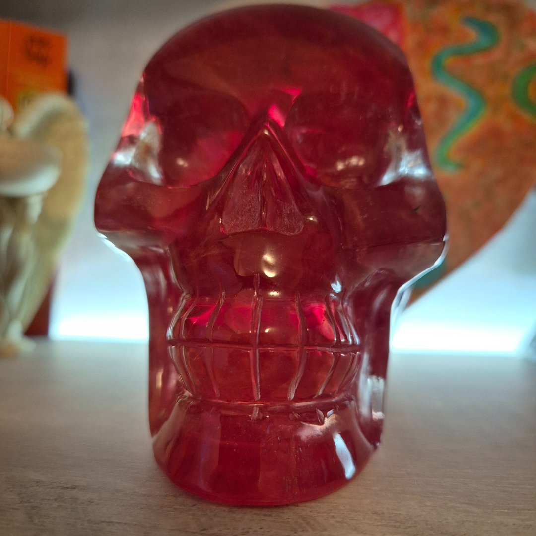 Kersen of cherryopaal skull 11cm - gegrond &amp; helend