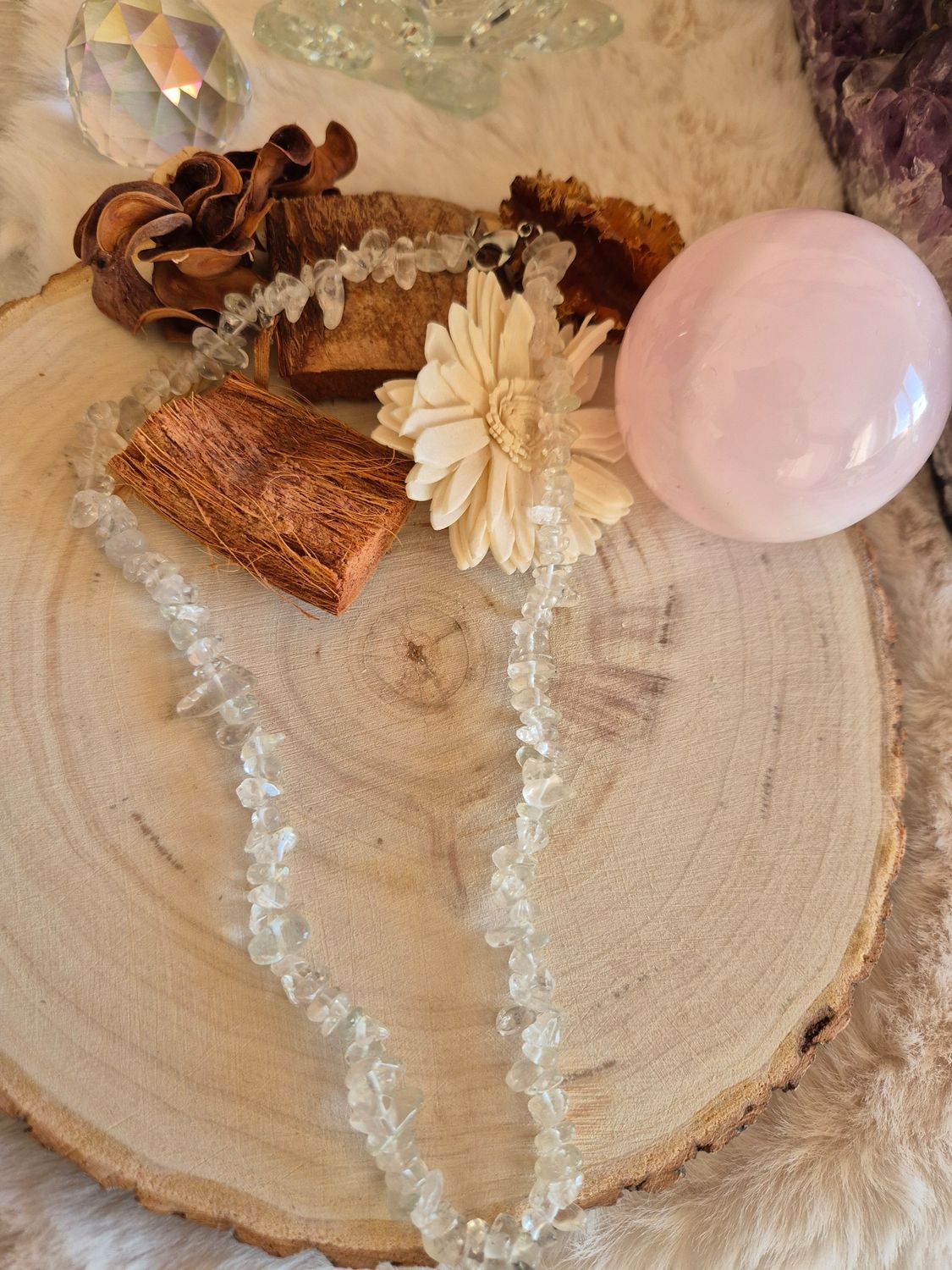 Ketting met bergkristal kralen - helderheid &amp; balans