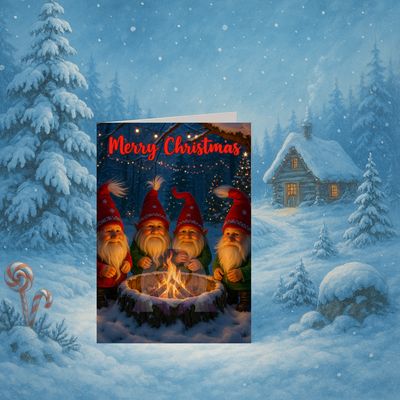 E- card Troll Tales by Firelight – Magische digitale kerstkaart met trolletjes, muziek en vuurwerk