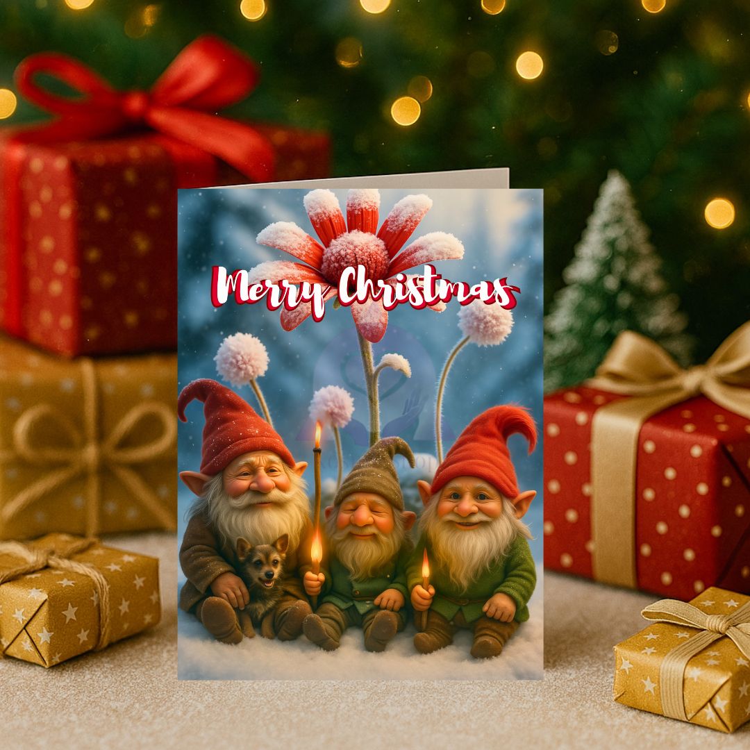 E-card Troll friends &amp; winter flower- Magische digitale kerstkaart