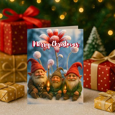 E-card Troll friends &amp; winter flower