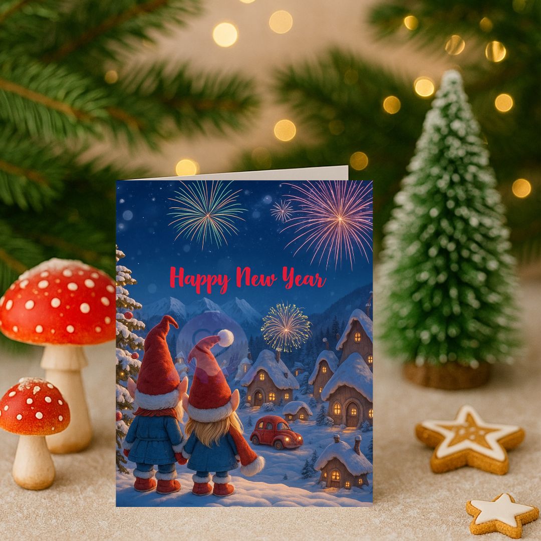E-card Trolls &amp; Fireworks- Magische digitale kerstkaart