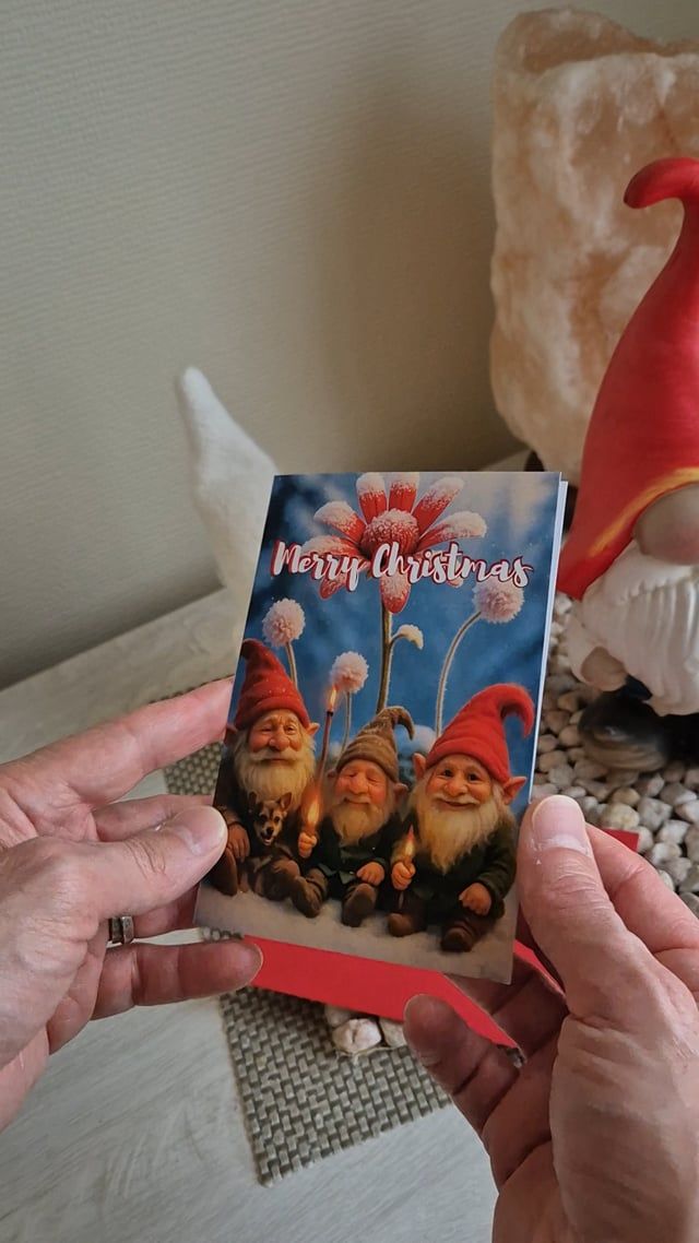 Wenskerstkaart Winter Flower – Trolletjes in winterlicht Wenskerstkaart Winter Flower – Trolletjes in winterlicht