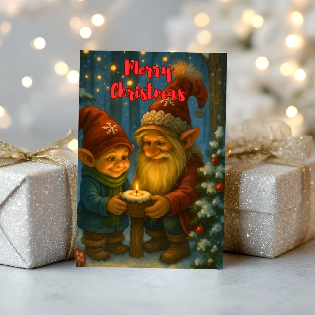 Kerstwenskaart Trolls & Candelight Kerstwenskaart Trolls & Candelight
