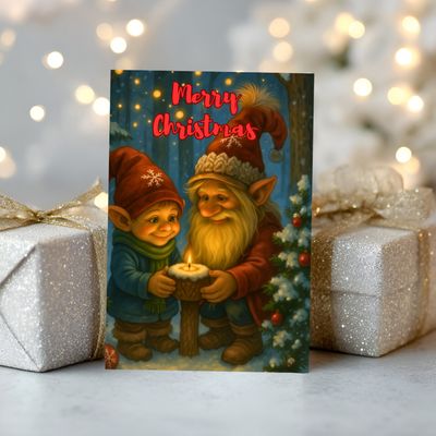 Kerstwenskaart Trolls & Candelight Kerstwenskaart Trolls & Candelight