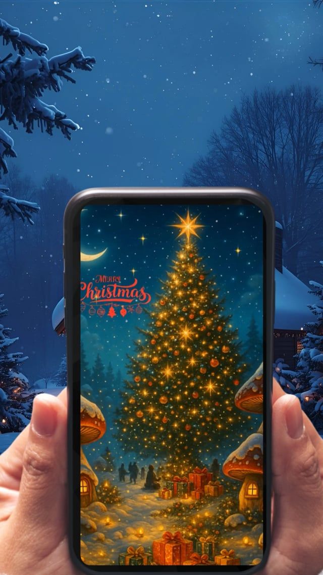 E-card Mushroom village - Magische digitale kerstkaart met muziek en animatie