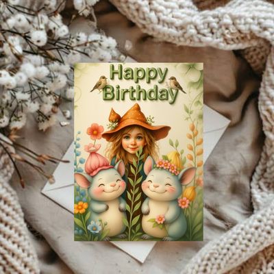 Printable verjaardagskaart - beertjes