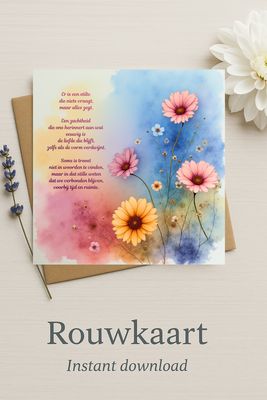 Rouwkaart Printable met troostvolle tekst