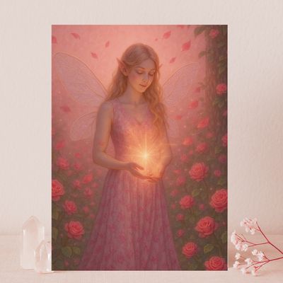 Spirituele kaart printable- Lichtelf van rozenlicht