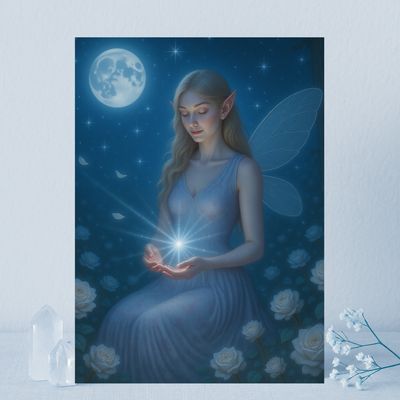 Spirituele kaart printable - Lichtelf van het maanlicht