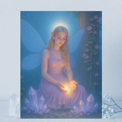 Spirituele kaart printable - Lichtelf van het stralende Licht