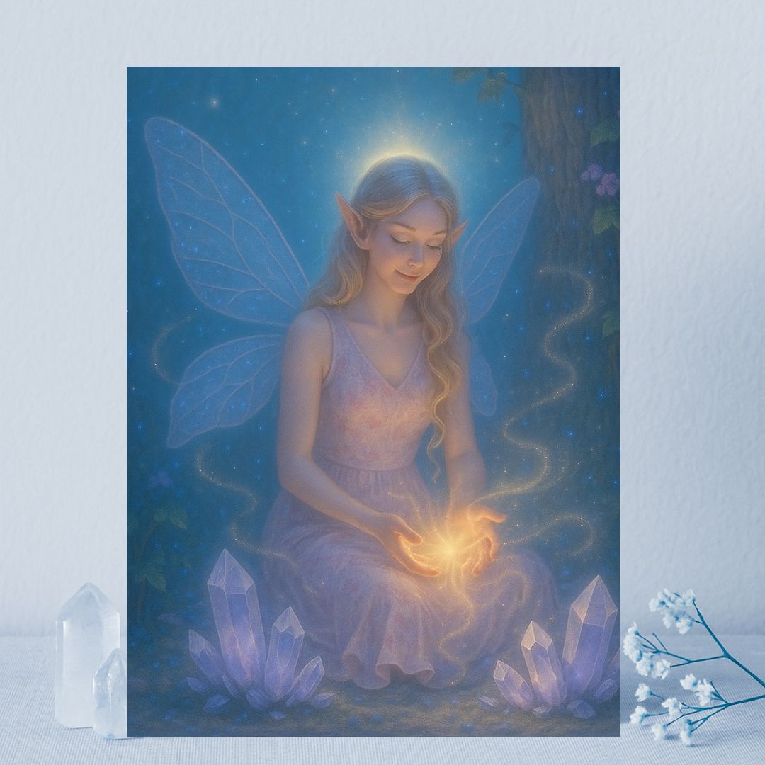 Spirituele kaart printable - Lichtelf van het aardelicht