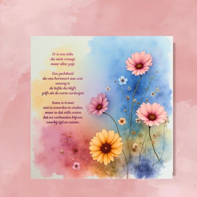 Rouwkaart 14 x 14 cm – Met witte envelop | Troost in een kwetsbare tijd