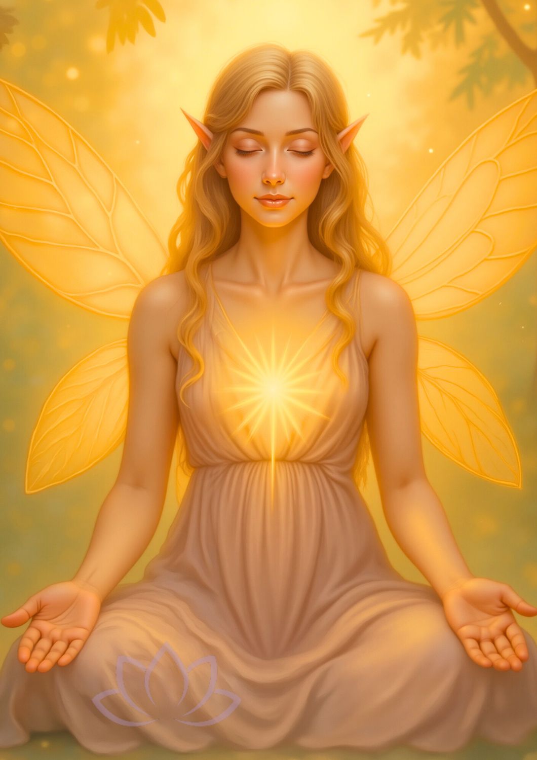 Afdrukbare set van 7 Lichtelfen - een complete serie van zeven spirituele kaarten die elk een unieke energie uitstralen.