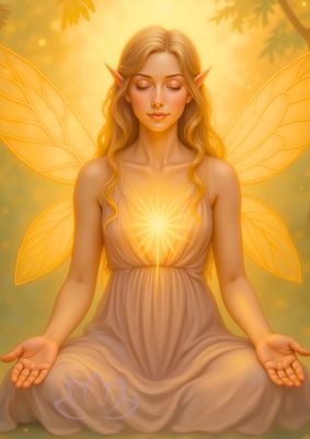 Set van 7 Lichtelfen printable - een complete serie van zeven spirituele kaarten die elk een unieke energie uitstralen.