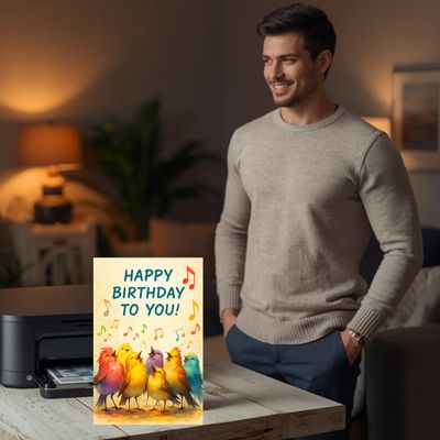 Printbare verjaardagskaarten voor hem