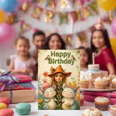 Printbare verjaardagskaarten voor kinderen