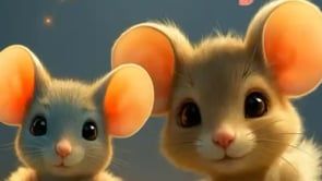 E-card met animatie, twee schattige muizen - zonder muziek