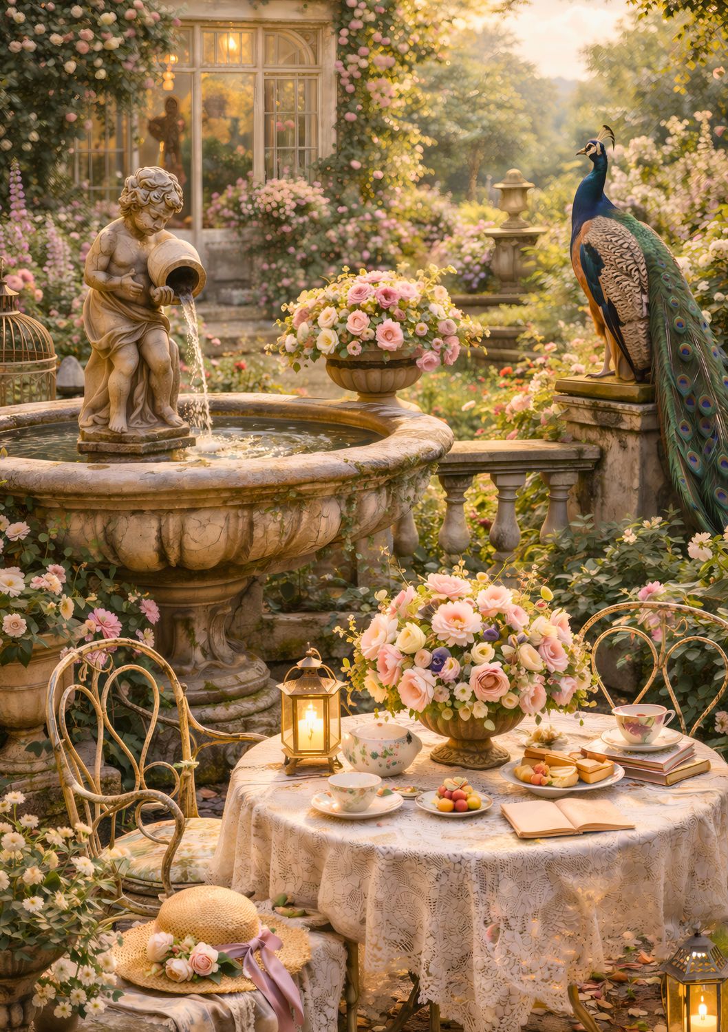 Vintage romantische tuin - digitale download