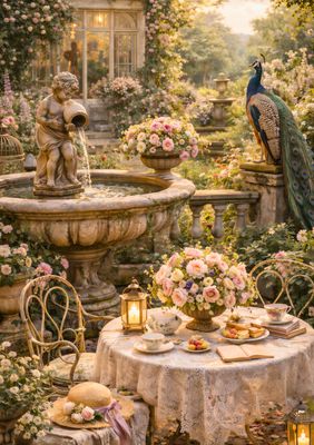 Vintage romantische tuin - digitale download