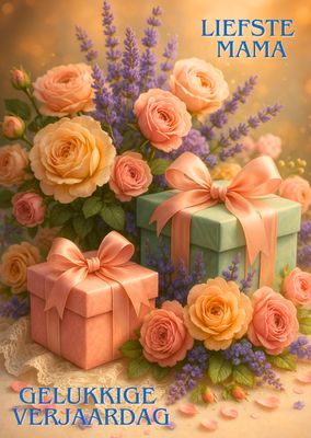 Afdrukbare elegante verjaardagskaart voor haar – bewerkbaar in Canva Afdrukbare elegante verjaardagskaart voor haar – bewerkbaar in Canva