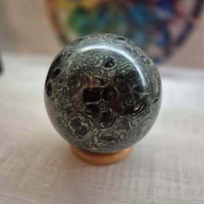 Groene jaspis bol 8 cm - balans &amp; hartchakra