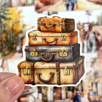 Koffer sticker - vrolijk &amp; ideaal om je journal te personaliseren