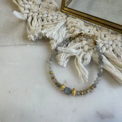 Edelsteen armband met LABRADORIET - beschermend