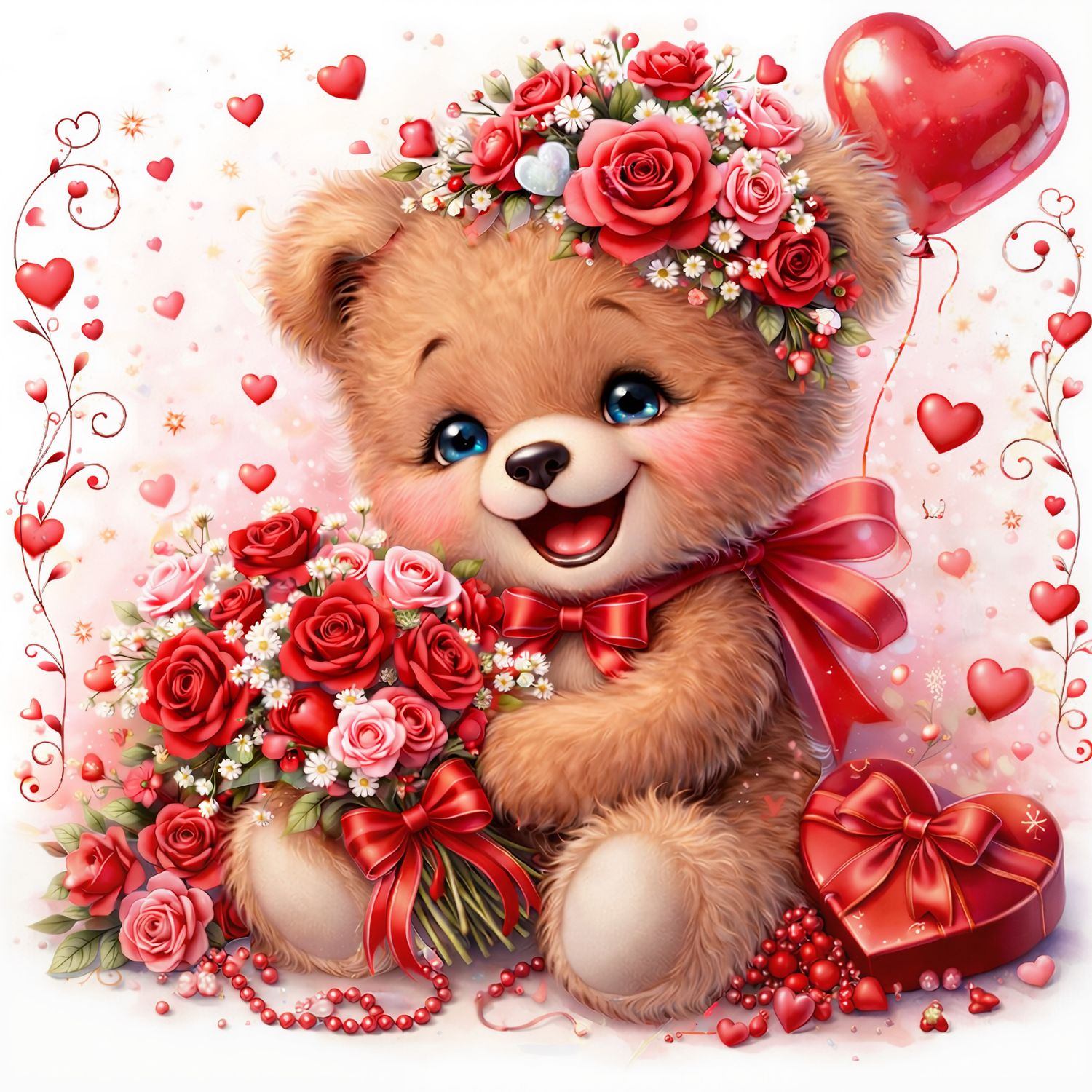 Schattige afdrukbare liefdesillustratie - digitale kunst