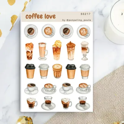 Stickers coffee love - warm, gezellig &amp; perfect voor journaling