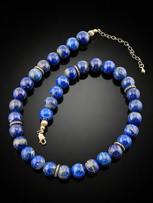 Lapis lazuli ketting exclusief – verguld 925 sterling zilver