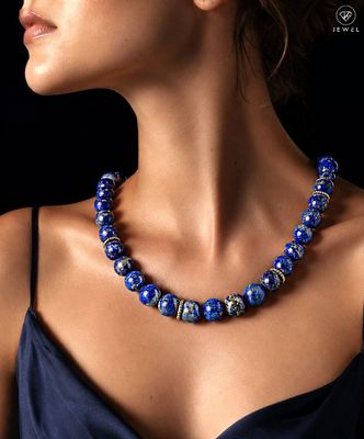 Lapis lazuli ketting exclusief – verguld 925 sterling zilver Lapis lazuli ketting exclusief – verguld 925 sterling zilver