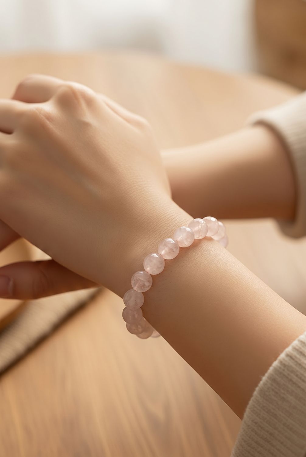 Rozenkwarts armband 6mm - natuurlijke edelsteen uit Brazilië
