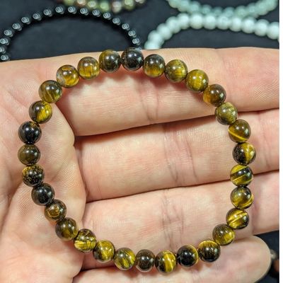 Tijgeroog armband 6 mm – natuurlijke edelsteen uit Brazilië