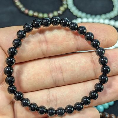 Zwarte onyx armband 6 mm – natuurlijke edelsteen uit Brazilië